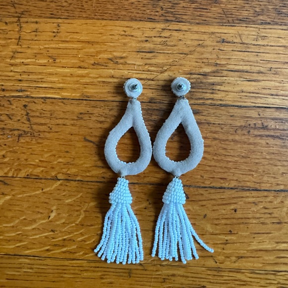 Deepa Jasmine Tassel Drop Earrings in White - Picture 3 of 3